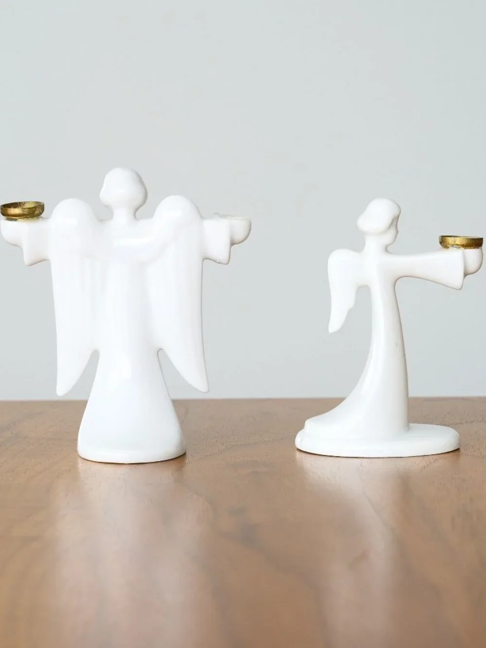 2 Vintage ROSENTHAL Angel Candle Holders White Porcelain MCM Germany READ